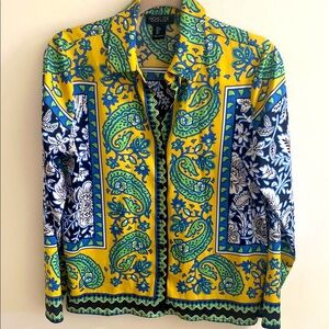 Rachel Zoe Placement Print Paisley Floral Blouse